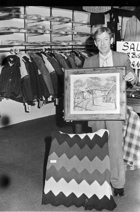 clothing store, Businesses and Factories, Iowa, Coon Rapids, United States, man, historic, history, painting, Coon Rapids Enterprise, Photos, IA, ia