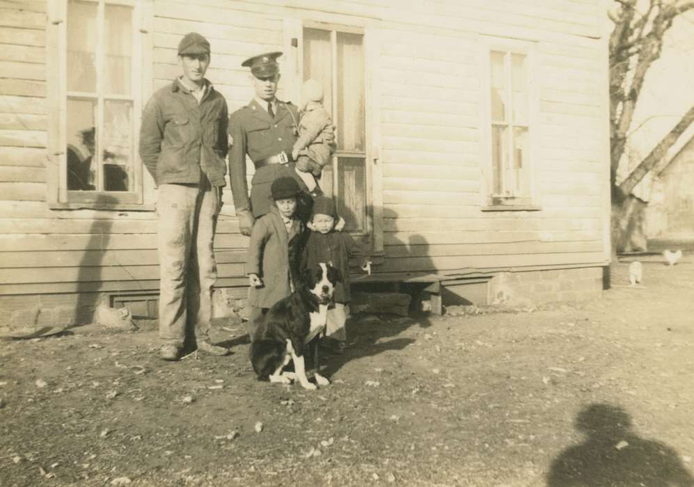 Children, dog, uniform, Lotts Creek, IA, army, wwii, Animals, Thul, Cheryl, history of Iowa, Iowa History, Military and Veterans, Iowa