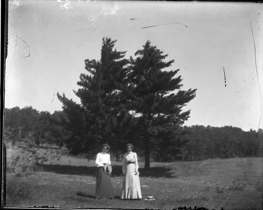 tree, Leisure, Iowa, Portraits - Group, IA, dress, correct date needed, Iowa History, history of Iowa, Anamosa Library & Learning Center, top hat
