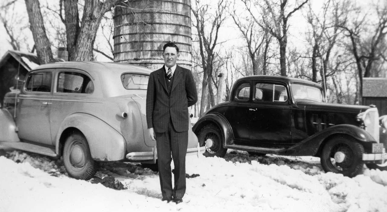 snow, Motorized Vehicles, car, Walker, Erik, Cedar Falls, IA, Iowa History, Portraits - Individual, Iowa, history of Iowa