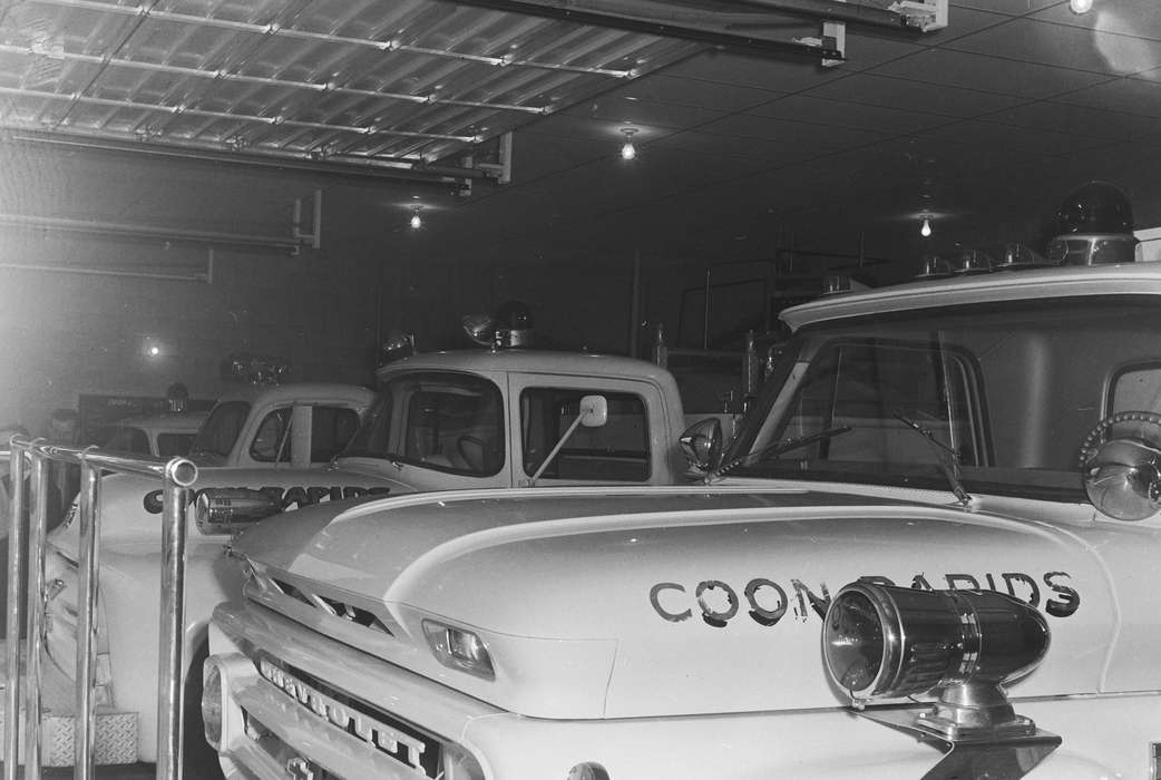 United States, history, ia, Photos, Labor and Occupations, Coon Rapids Enterprise, garage, historic, fire department, fire truck, IA, Iowa, Coon Rapids, Motorized Vehicles