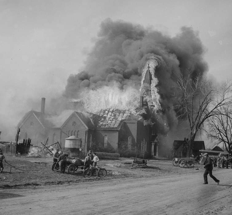 church, Lemberger, LeAnn, Ottumwa, IA, Iowa, Iowa History, fire truck, fire, history of Iowa, Religious Structures