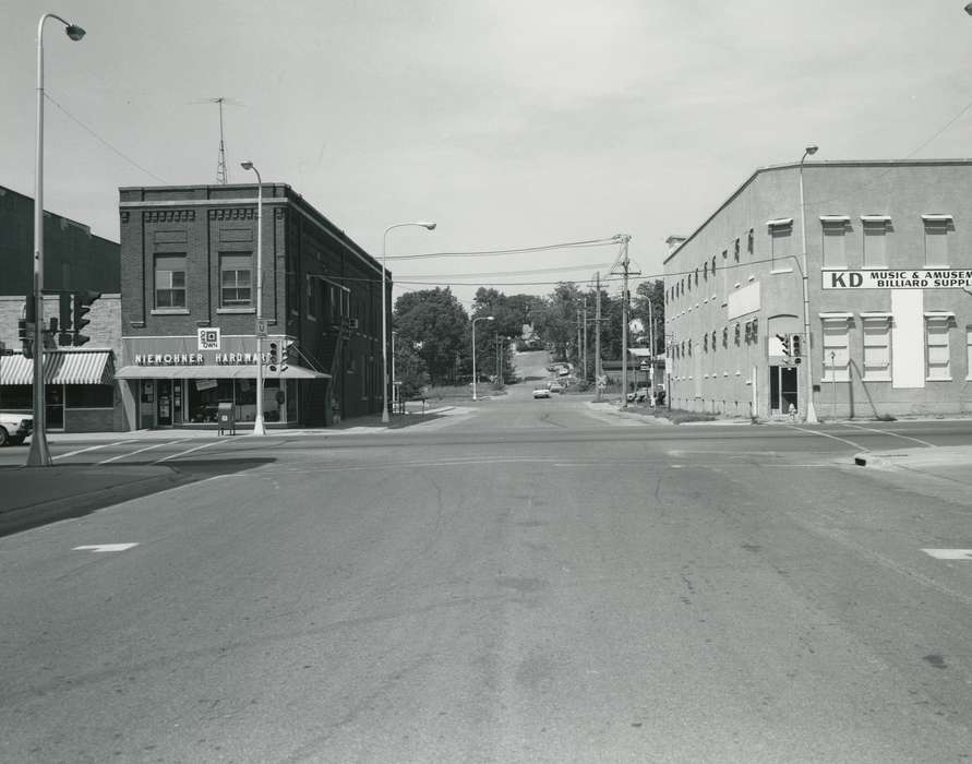 Cities and Towns, mailbox, traffic light, Iowa History, correct date needed, Main Streets & Town Squares, history of Iowa, music store, Waverly Public Library, Iowa, hardware store, Businesses and Factories