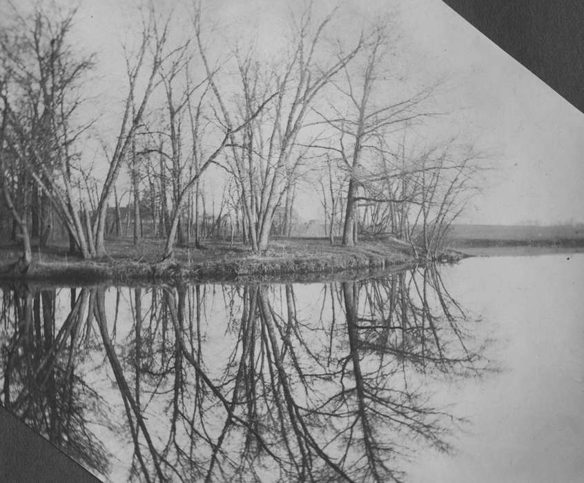 reflection, Landscapes, trees, King, Tom and Kay, Iowa History, Lakes, Rivers, and Streams, nature, Iowa, history of Iowa, IA