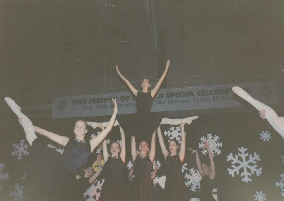 Portraits - Group, history, Photos, Children, festival of the trees, Jacobsen, Andrea, Iowa, IA, Fairs and Festivals, Sports, United States, ia, Entertainment, dancing, snowflakes, historic, dancer, gymnasium, festival, Des Moines