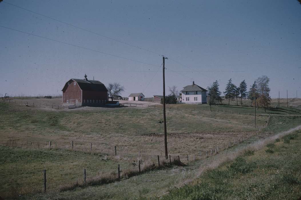farm house, fence, Sack, Renata, Landscapes, NE, IA, utility pole, Iowa History, field, Farms, Barns, Iowa, history of Iowa