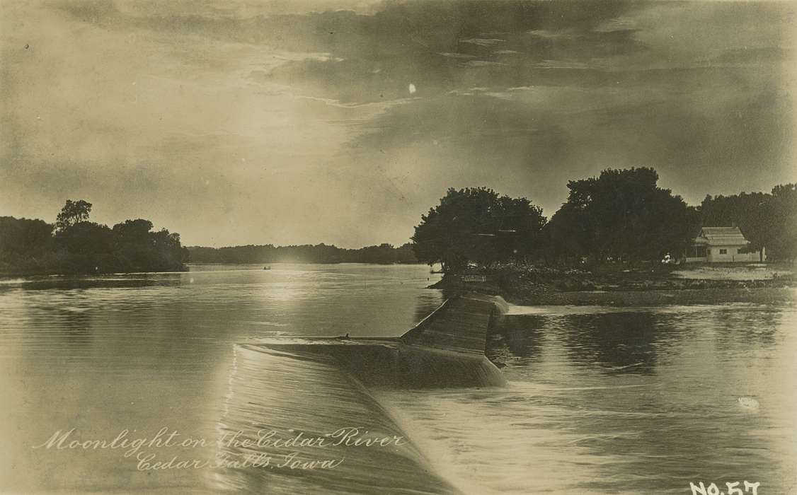 Lakes, Rivers, and Streams, Iowa History, Cedar Falls, IA, Landscapes, Palczewski, Catherine, moon, Iowa, history of Iowa