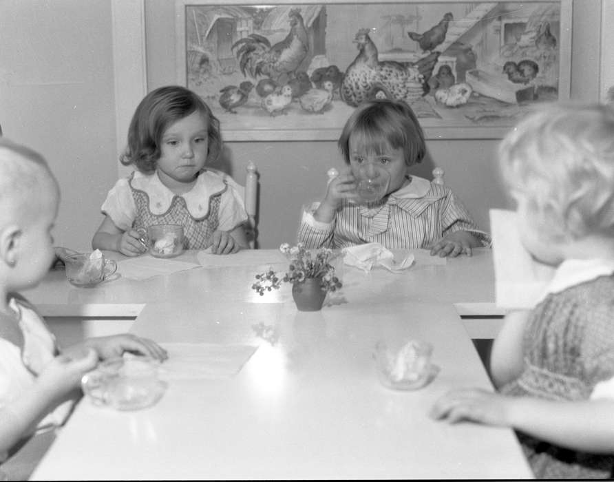 painting, tea cup, university of northern iowa, UNI Special Collections & University Archives, Children, Schools and Education, uni, dining table, Iowa History, Cedar Falls, IA, iowa state teachers college, Food and Meals, Iowa, history of Iowa