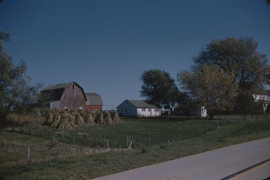 Sack, Renata, Iowa History, Barns, fence, Iowa, blue, Farms, haystack, IA, history of Iowa, green