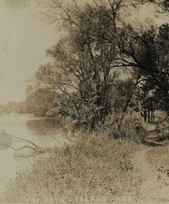 IA, City of Cedar Falls, Black Hawk, Landscapes, historic, Iowa, Cedar Falls, United States, dirt path, ia, tree, Lakes, Rivers, and Streams, Photos, riverbank, history