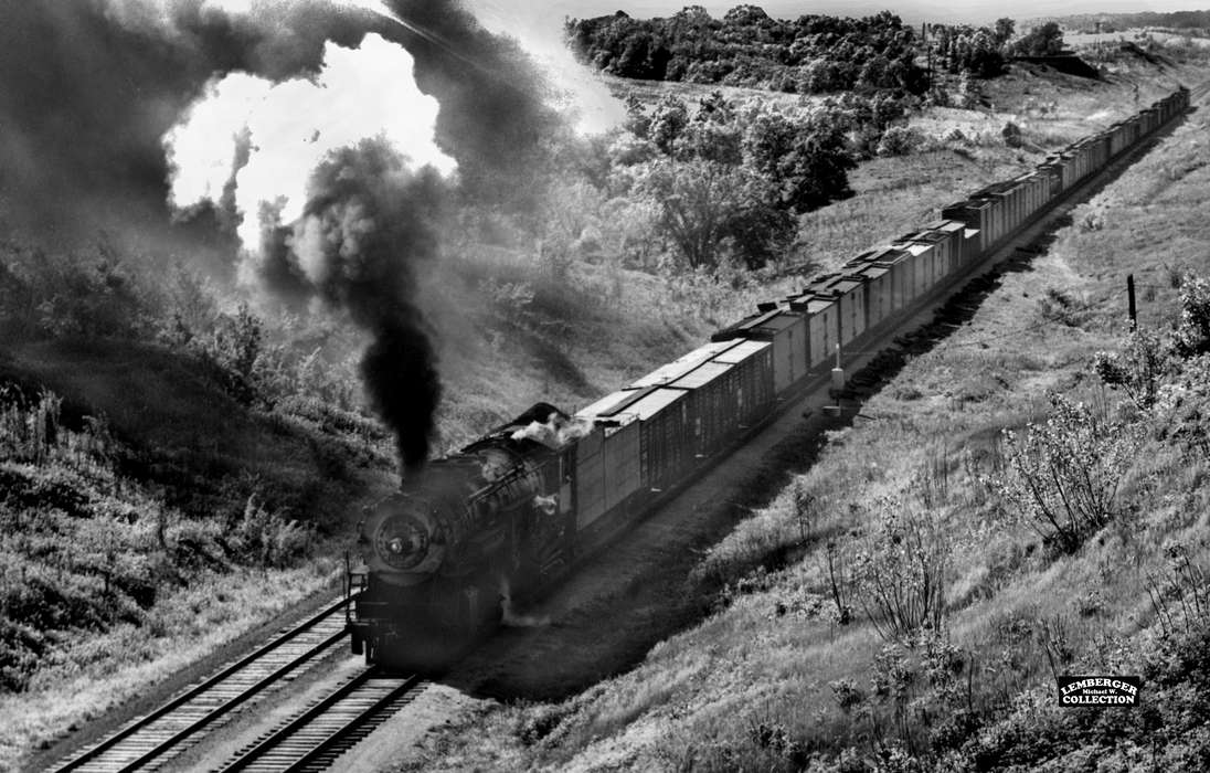 rail car, Lemberger, LeAnn, boxcar, Iowa History, smokestack, history of Iowa, Motorized Vehicles, Iowa, Ottumwa, IA, steam engine