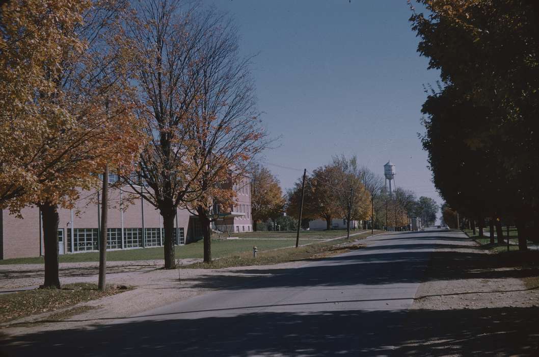 street, autumn, IA, foliage, road, history of Iowa, Iowa History, Cities and Towns, Sack, Renata, water tower, fall, Iowa