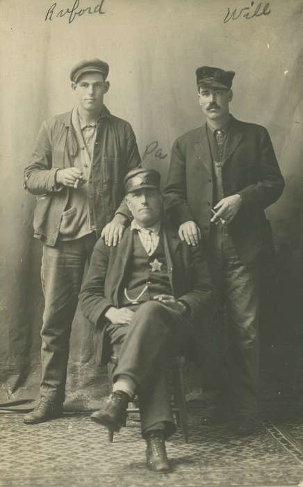 mustache, Families, shoe, Portraits - Group, star, Coon Rapids Enterprise, Cities and Towns, correct date needed, cigar