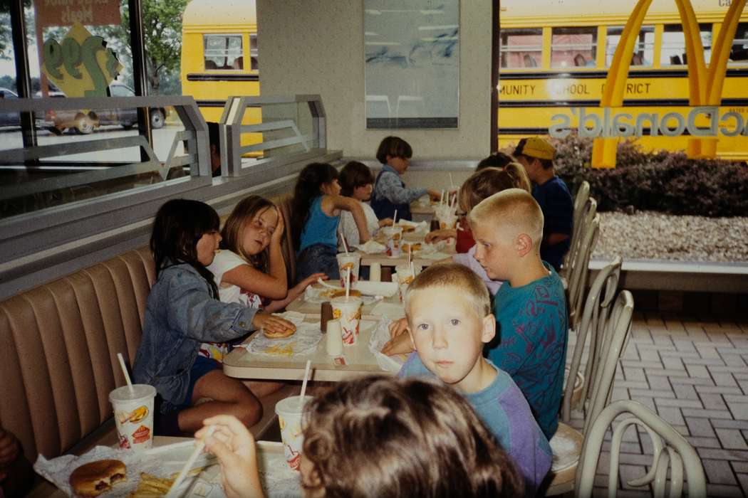 french fries, ia, children, Iowa, Coon Rapids Enterprise, Children, mcdonald's, United States, lunch, burger, boy, Schools and Education, second grade missouri trip, history, candid, Photos, historic, missouri trip, Food and Meals, MO, school trip