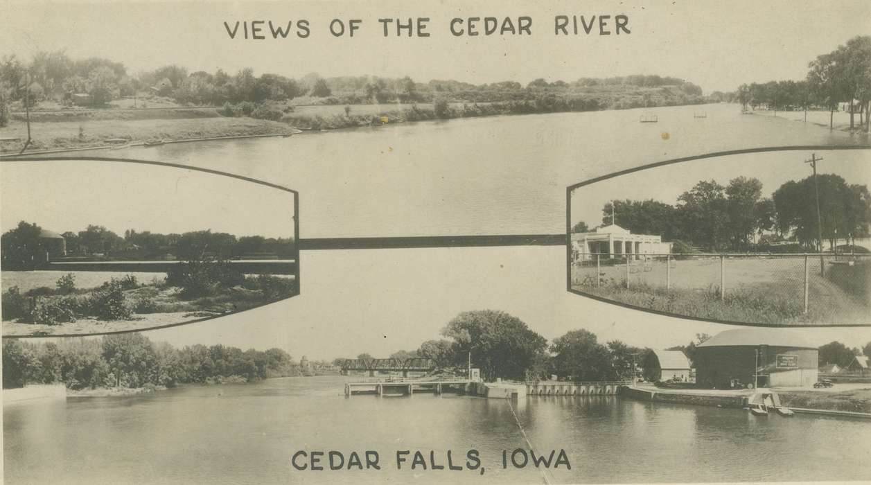 Landscapes, history of Iowa, Iowa, Iowa History, Cedar Falls, IA, ice house, Lakes, Rivers, and Streams, Palczewski, Catherine, river
