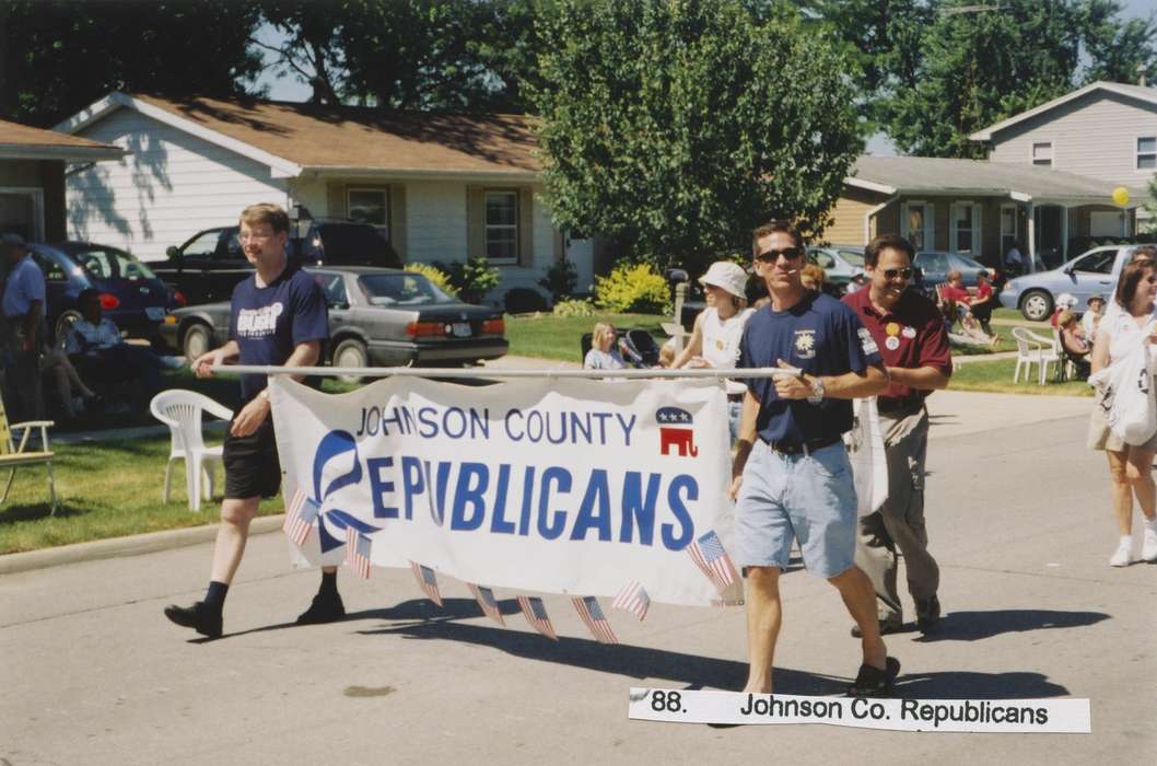banner, Civic Engagement, parade, fourth of july, Johnson County Historical Society, republican, Fairs and Festivals, Holidays