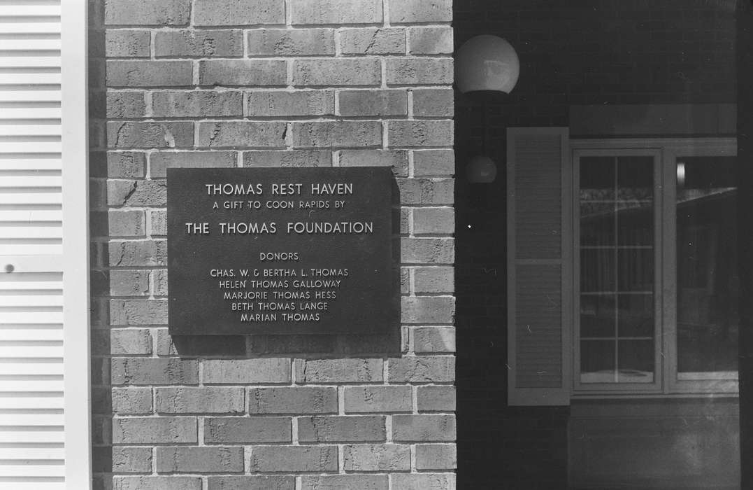 Businesses and Factories, brick building, United States, history, brick, ia, Photos, Coon Rapids Enterprise, historic, Iowa, IA, plaque, nursing home, Coon Rapids