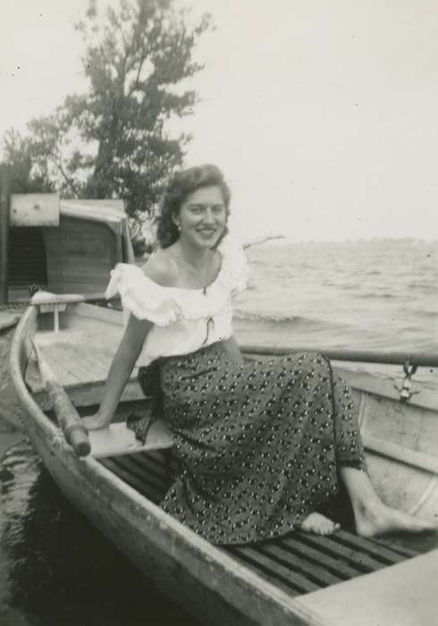 Portraits - Individual, Carroll, IA, Iowa History, Lakes, Rivers, and Streams, Iowa, boat, history of Iowa, Schon, Mary
