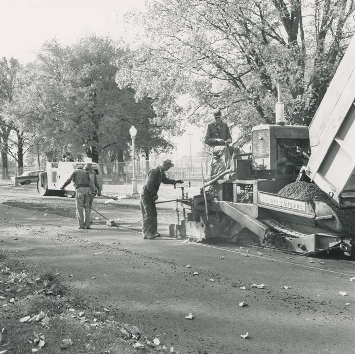 road paving, history of Iowa, Waverly Public Library, Iowa, Waverly, IA, Labor and Occupations, Iowa History, Cities and Towns, construction