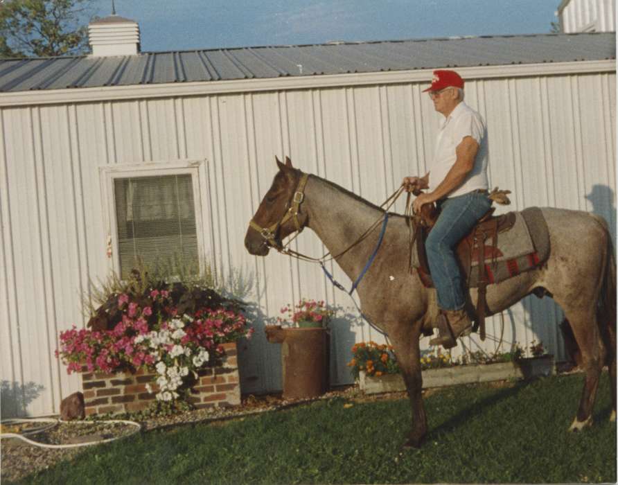 horse, Outdoor Recreation, history of Iowa, Osceola, IA, Boylan, Margie, Iowa, Iowa History, flowers, Animals