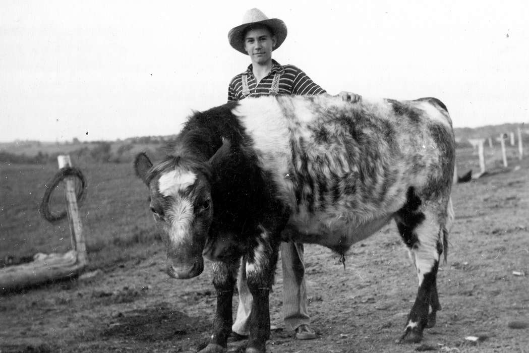 Children, Iowa History, Brockmeyer, Janet, Farms, history of Iowa, Mason City, IA, bull, Animals, rancher, Portraits - Individual, Iowa, ranch