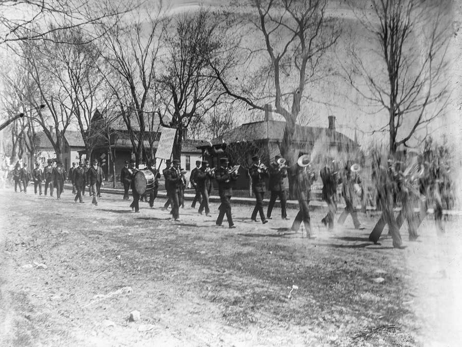 marching band, history of Iowa, IA, parade, Fairs and Festivals, Iowa, Iowa History, Anamosa Library & Learning Center, Cities and Towns, Main Streets & Town Squares