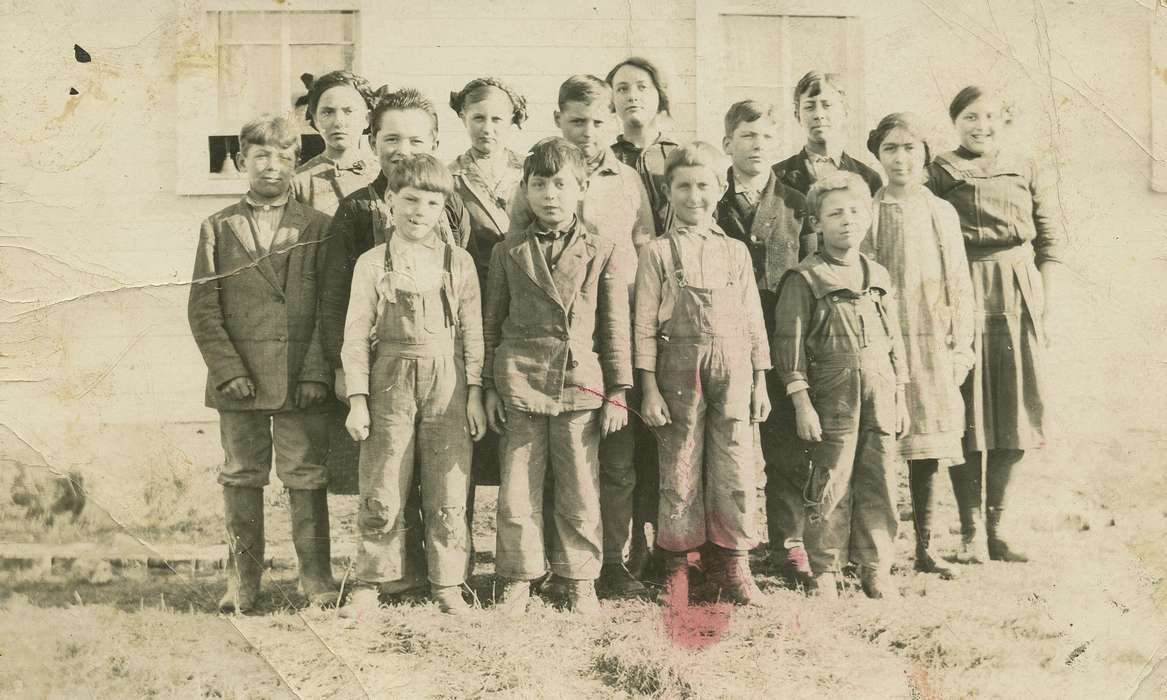 overalls, Portraits - Group, boots, hair bow, correct date needed, suit, Children, Coon Rapids Enterprise, Cities and Towns, Schools and Education