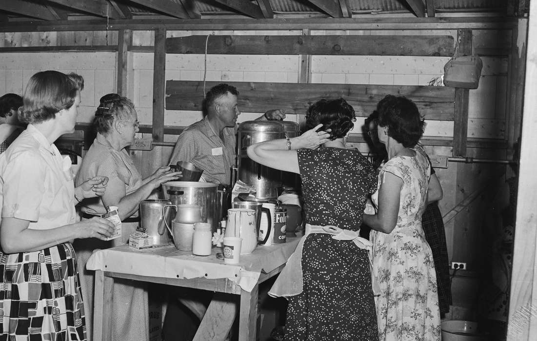 Iowa, apron, IA, United States, Food and Meals, Photos, historic, man, Coon Rapids, Coon Rapids Enterprise, coffee pot, history, coffee, Religious Structures, ia, women at work