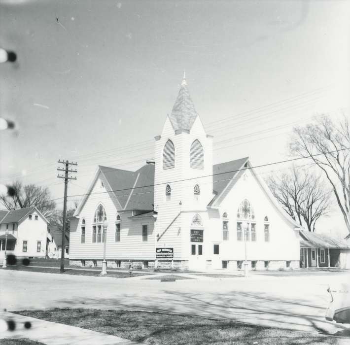 church, Waverly Public Library, building exterior, history of Iowa, Religious Structures, Iowa, Iowa History
