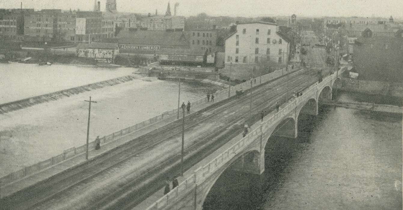 ia, river, IA, history, postcard, bridge, Cities and Towns, Waterloo, historic, Lakes, Rivers, and Streams, Olsson, Ann and Jons, Iowa, Black Hawk, United States, Photos