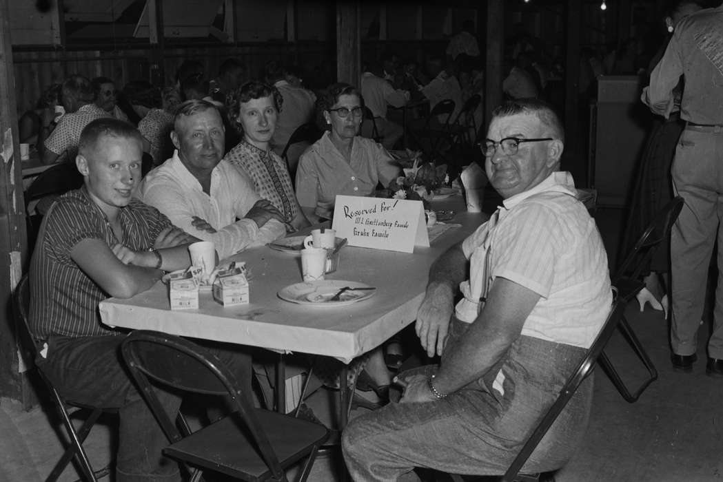 Portraits - Group, suspenders, IA, barbeque, historic, Coon Rapids, Families, dinnerware, Religious Structures, candid, Iowa, family, United States, Food and Meals, Photos, history, ia, Coon Rapids Enterprise