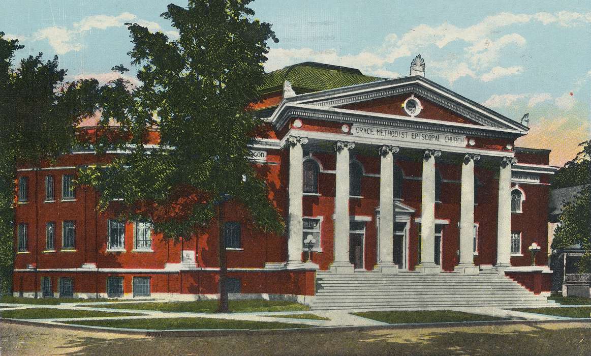 ia, IA, history, postcard, Religious Structures, Waterloo, historic, church, Olsson, Ann and Jons, methodist church, Iowa, Black Hawk, United States, Photos