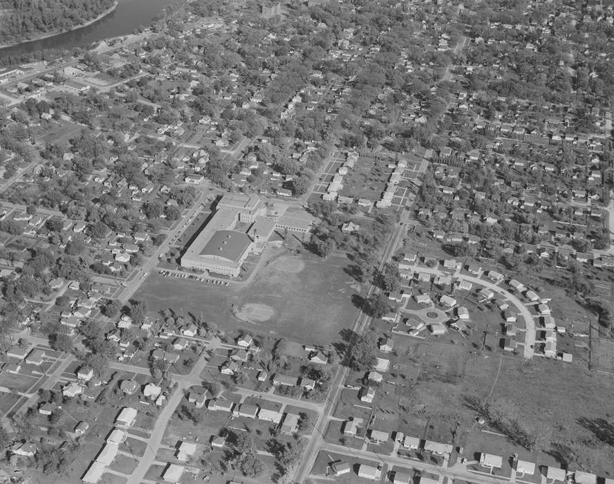 Cities and Towns, school, Ottumwa, IA, baseball, Iowa History, Iowa, Aerial Shots, history of Iowa, Lemberger, LeAnn