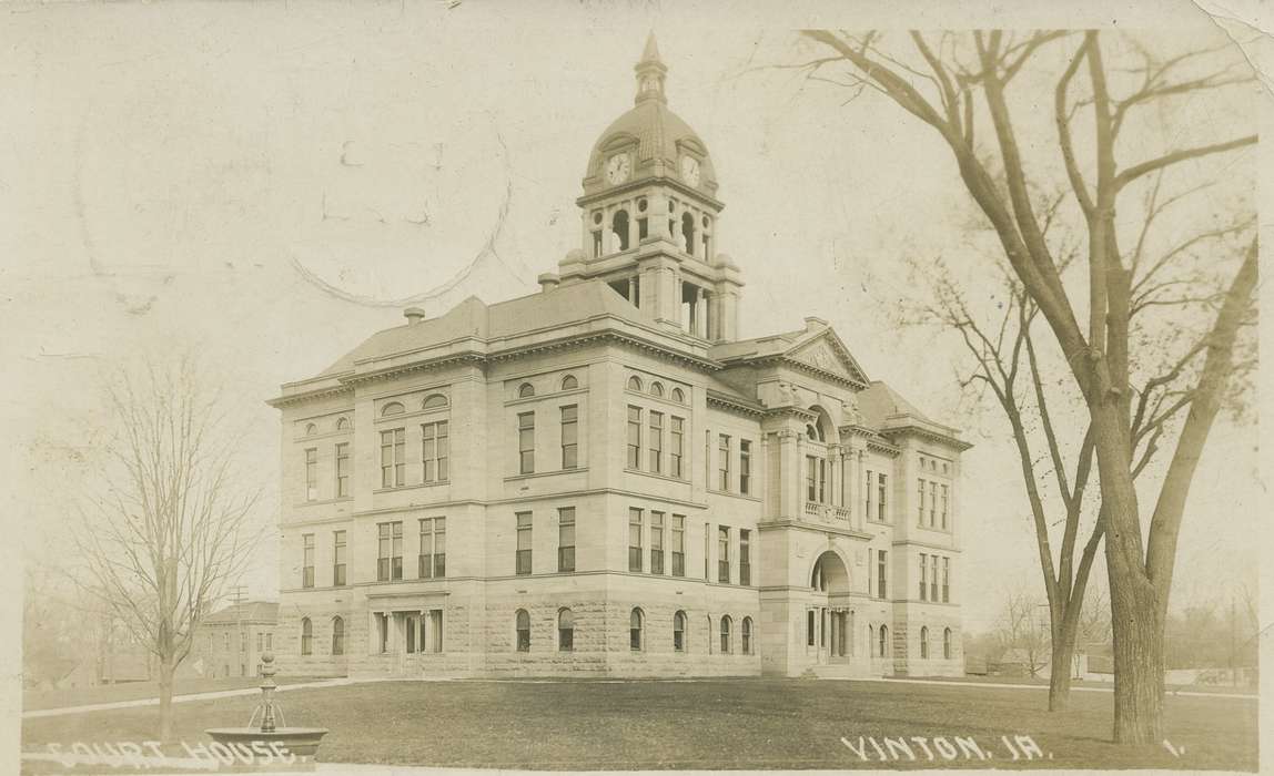 Cities and Towns, Dean, Shirley, Iowa History, Main Streets & Town Squares, Vinton, IA, Iowa, history of Iowa, courthouse