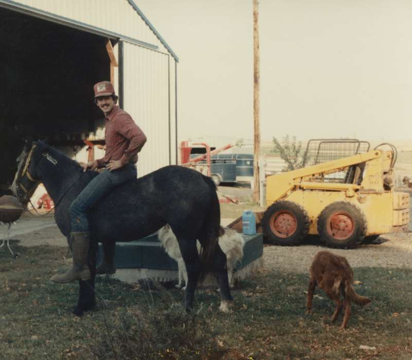 Animals, Iowa History, dog, Farms, history of Iowa, Siebring, Kathy, Farming Equipment, horse, Albion, IA, Iowa