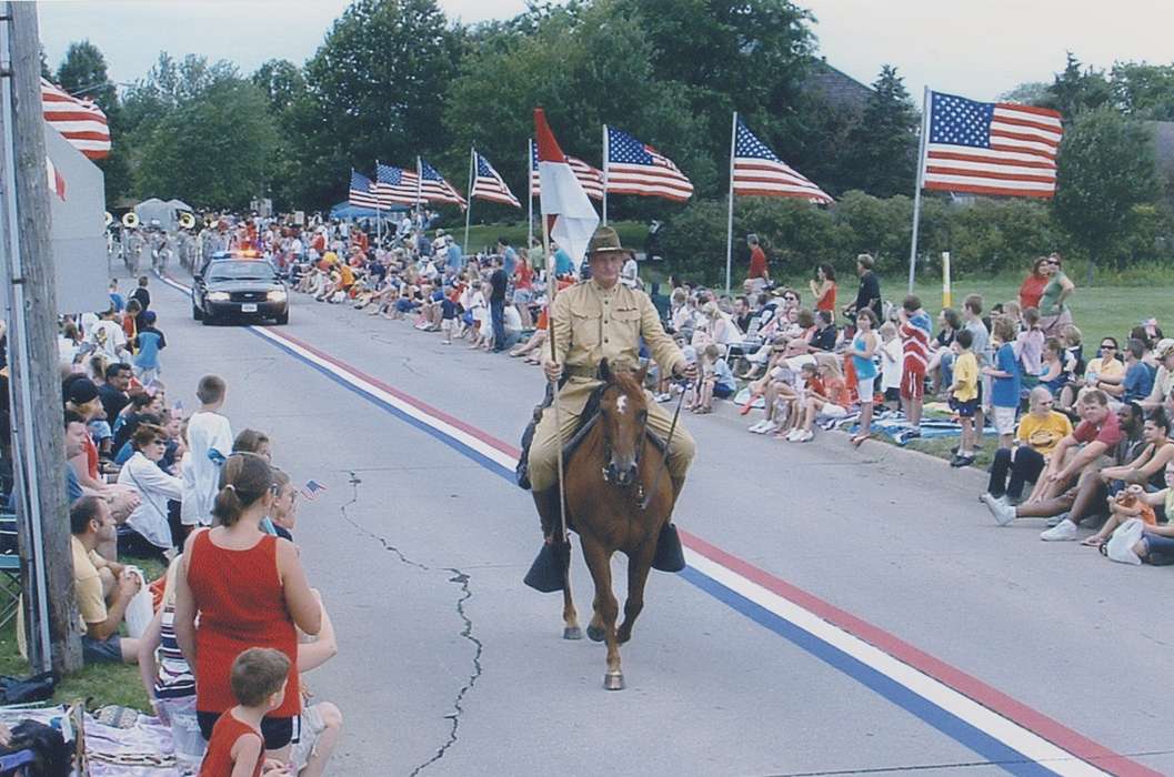 parade, american flag, Johnson, Coralville, Iowa, Animals, historic, Holidays, Photos, history, Fairs and Festivals, fourth of july, Military and Veterans, Johnson County Historical Society, horse, United States, ia, IA